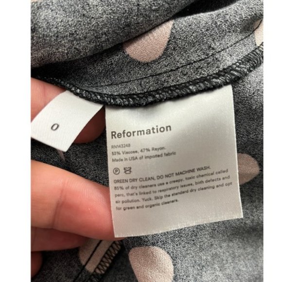 REFORMATION DREA RUCHED POLKA-DOT CREPE MINI DRESS - Picture 8 of 9